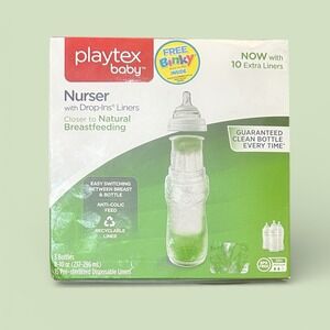 Playtex BPA-Free Nurser Bottles w/ Drop-Ins Liners Set of 3 + Pacifier